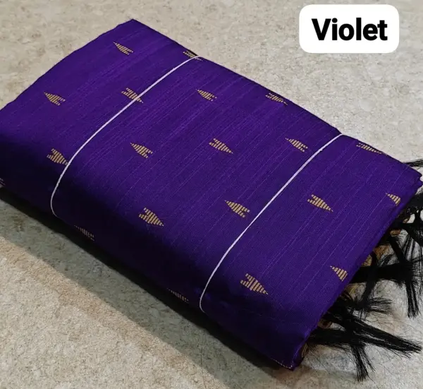 Raw Silk Salwar Materials - VIOLET SET ARROW