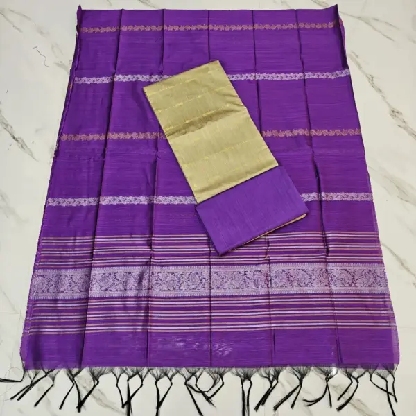 JAQUARD DUPPATA & RAW SILK SET - LAVENDER DUPATTA SET