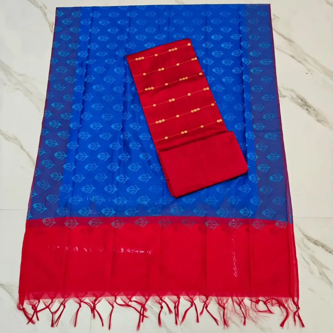 Raw Silk PRINTED RED